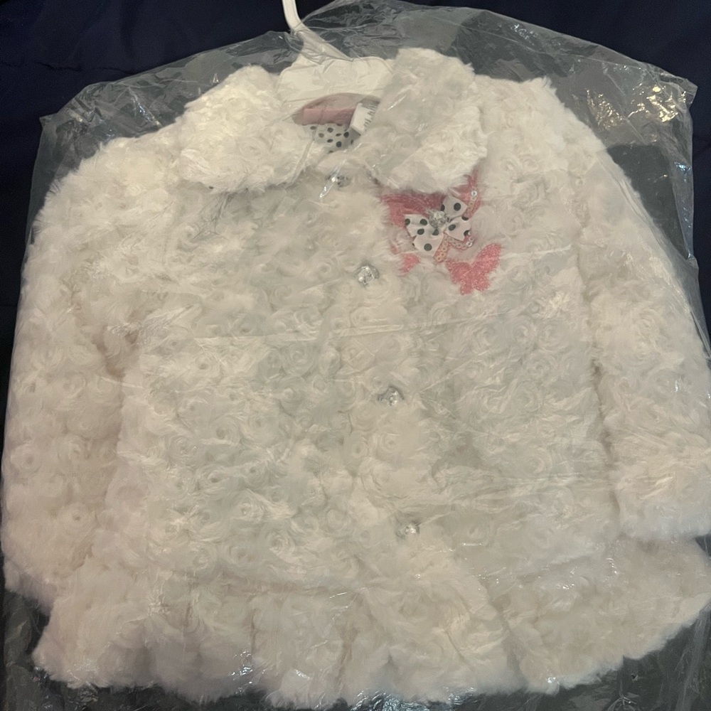 White dressy toddler coat